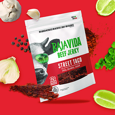 Baja Jerky Beef Jerky Street Taco Snack Pack, Street Taco, 1 oz Packet, 12/Carton (GRR22002308)