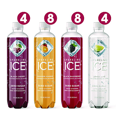 Sparkling ICE Fruit Frenzy Variety Pack, Assorted Flavors, 17 oz Bottle 24/Carton (GRR22002383)