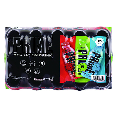 Prime Hydration Drink Variety Pack, Assorted Flavors, 6.9 oz Bottle, 15/Carton (GRR22002384)