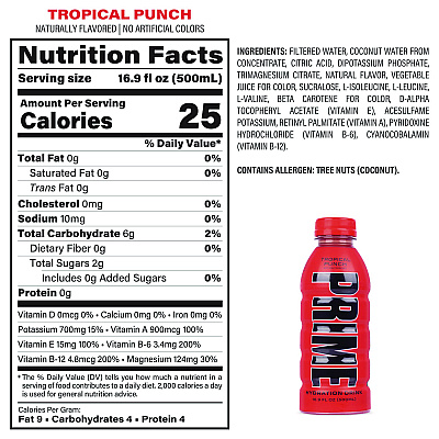Prime Hydration Drink Variety Pack, Assorted Flavors, 6.9 oz Bottle, 15/Carton (GRR22002384)