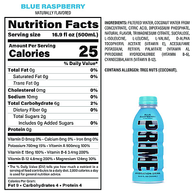 Prime Hydration Drink Variety Pack, Assorted Flavors, 6.9 oz Bottle, 15/Carton (GRR22002384)