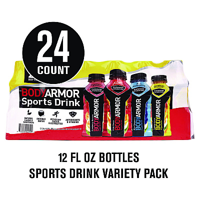 BodyArmor BASE Sports Drink Variety Pack, Assorted Flavors, 12 oz Bottle, 24/Carton (GRR22002381)