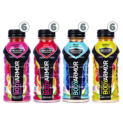 BodyArmor BASE Sports Drink Variety Pack, Assorted Flavors, 12 oz Bottle, 24/Carton (GRR22002381)