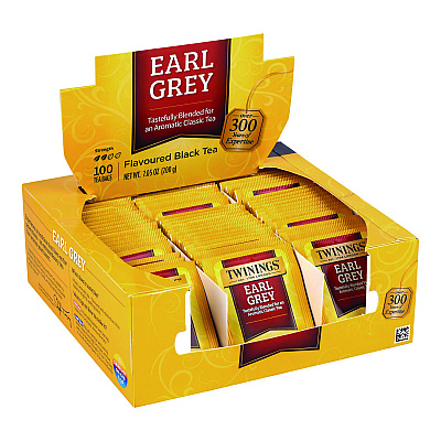 TWININGS Tea Bags, Earl Grey, Individually Wrapped, 100/Carton (GRR22002386)