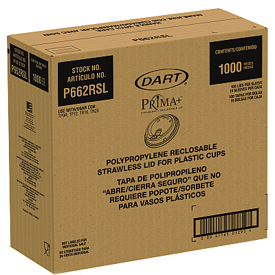 Dart Prima Strawless Plastic Lids, Fits 9 oz to 20 oz Cold Cups, Clear, 1,000/Carton (DCCP662RSL)