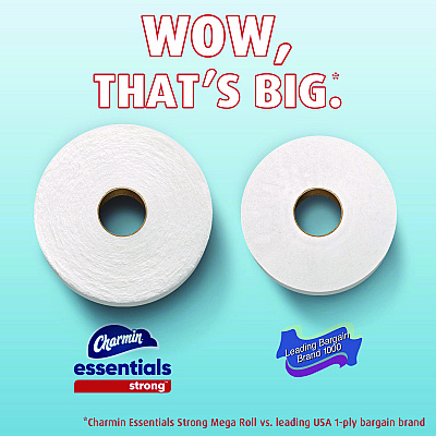 Charmin Essentials Strong Bathroom Tissue, Septic Safe, 1-Ply, White, 429/Roll, 12 Rolls/Pack (PGC03156)