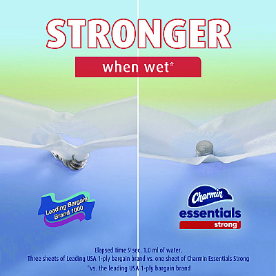 Charmin Essentials Strong Bathroom Tissue, Septic Safe, 1-Ply, White, 429/Roll, 12 Rolls/Pack (PGC03156)