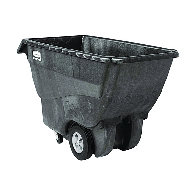 Rubbermaid Commercial 4" Caster for the 3/4" Std Duty Tilt Truck, Rigid Mount Plate, 4" Wheel, Black/Gray (SGS1013L2)
