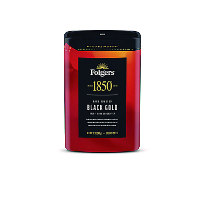 1850 Coffee, Black Gold, 12 oz Bag, 6/Carton (FOL12722)