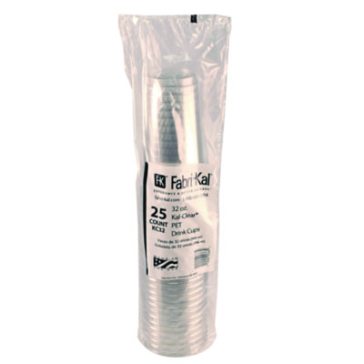 Fabri-Kal Kal-Clear PET Cold Drink Cups, 32 oz., Clear, 25/Sleeve, 12 Sleeves/Carton (FABKC32)