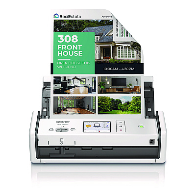 Brother ADS-1800W Compact Desktop Scanner, 600 dpi x 600 dpi Optical Resolution, 20-Sheet Duplex Auto Document Feeder