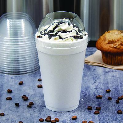 Dart Dome-Top Sundae/Cold Cup Lids, Fits 12 oz to 24 oz Cups, Clear, 1,000/Carton (DCC16LCDHX)