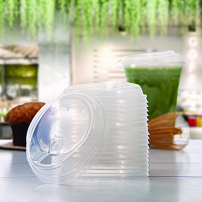 Dart Prima Strawless Plastic Lids, Fits 12 oz to 26 oz Cups, Clear, 100 Lids/Sleeve, 10 Sleeves/Carton (DCCP626RSL)