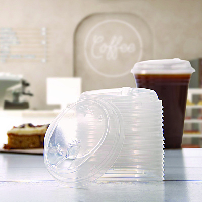 Dart Prima Strawless Plastic Lids, Fits 12 oz to 26 oz Cups, Clear, 100 Lids/Sleeve, 10 Sleeves/Carton (DCCP626RSL)