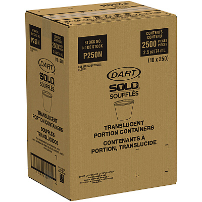 Solo Portion Containers, 2.5 oz, Translucent, 2,500/Carton (SCCP250N)