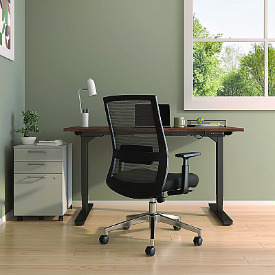 Alera Ashdale Ergonomic Fabric Swivel Task Chair, Supports Up to 275 lb, 18.15 to 21.89 Seat Height, Black Seat/Back, Black Base (ALEAD41BME17)