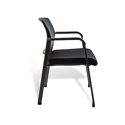 Alera Elgar Fabric Guest Chair, 24.41 x 22.64 x 31.73, Black Seat, Black Back, Black Base (ALEER4317)