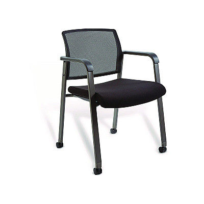 Alera Elgar Fabric Guest Chair, 24.41 x 22.64 x 31.73, Black Seat, Black Back, Black Base (ALEER4317)