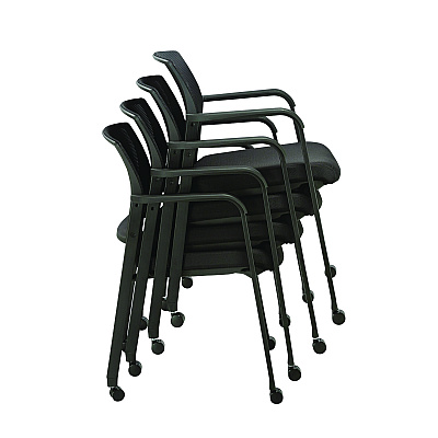 Alera Elgar Fabric Guest Chair, 24.41 x 22.64 x 31.73, Black Seat, Black Back, Black Base (ALEER4317)