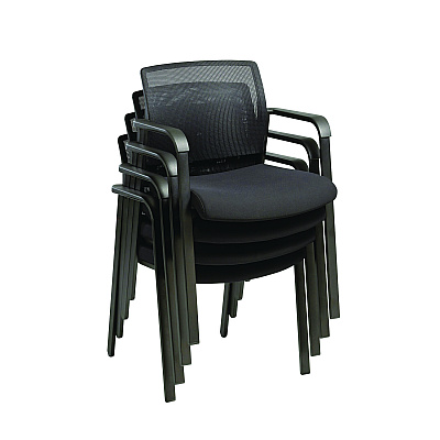 Alera Elgar Fabric Guest Chair, 24.41 x 22.64 x 31.73, Black Seat, Black Back, Black Base (ALEER4317)