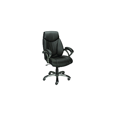 Alera Fulford Bonded Leather High-Back Manager's Chair, Supports Up to 275 lb, 18.62 to 22.56 Seat Height, Black Seat/Back/Base (ALEFD41B19)