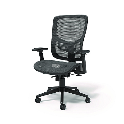 Alera Hollins Ergonomic Mesh Swivel Task Chair, Supports Up to 275 lb, 18.57 to 22.54 Seat Height, Black Seat/Back, Black Base (ALEHL42BME18)