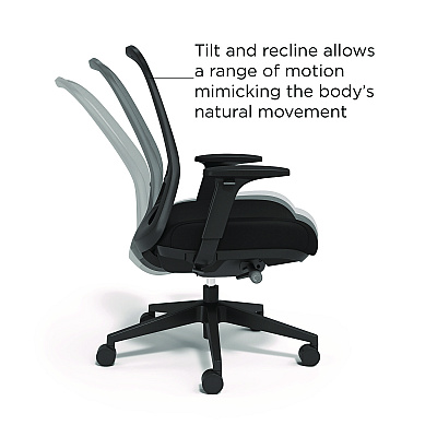 Alera Kempton Ergonomic Fabric Mesh Swivel Task Chair, Supports Up to 275 lb, 18.31 to 22.17 Seat Height, Black Seat/Back/Base (ALEKP42BME17)