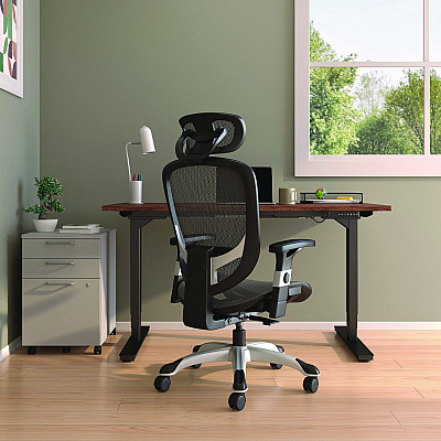 Alera Minerva Ergonomic Mesh Swivel Task Chair, Supports Up to 275 lb, 17.24 to 20.98 Seat Height, Black Seat/Back, Black Base (ALEMV41BME18)