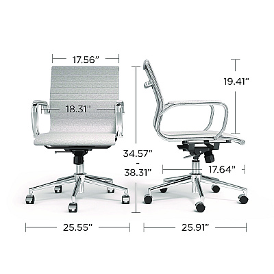 Alera Siskin Fabric Managers Chair, Supports Up to 275 lb, 16.93 to 20.67 Seat Height, Gray Seat, Gray Back, Chrome Base (ALESK4244)