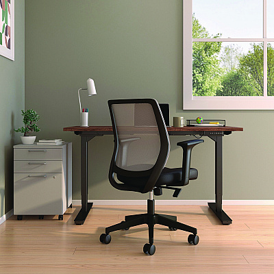 Alera Wessex Ergonomic Fabric Mesh Swivel Task Chair, Supports Up to 275 lbs, 17.09 to 20.83 Seat Height, Black Seat/Back/Base (ALEWX42BME17)