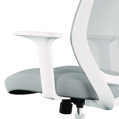 Alera Wessex Ergonomic Fabric Mesh Swivel Task Chair, Supports Up to 275 lb, 17.09 to 20.83 Seat Height, Gray Seat/Back, White Base (ALEWX42BME47)
