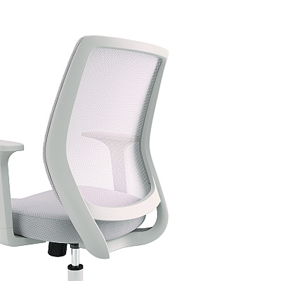 Alera Wessex Ergonomic Fabric Mesh Swivel Task Chair, Supports Up to 275 lb, 17.09 to 20.83 Seat Height, Gray Seat/Back, White Base (ALEWX42BME47)
