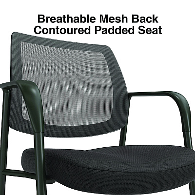 Alera Wessex Mesh Fabric Guest Chair, 24.41 x 23.62 x 35.04, Black Seat, Black Back, Black Base (ALEWX43BME17)