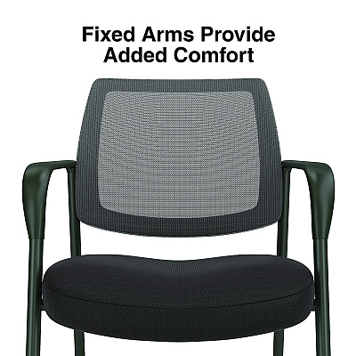 Alera Wessex Mesh Fabric Guest Chair, 24.41 x 23.62 x 35.04, Black Seat, Black Back, Black Base (ALEWX43BME17)