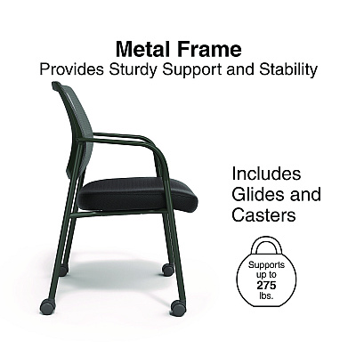 Alera Wessex Mesh Fabric Guest Chair, 24.41 x 23.62 x 35.04, Black Seat, Black Back, Black Base (ALEWX43BME17)