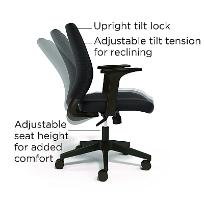 Alera Wessex Ergonomic Fabric Task Chair, Supports Up to 275 lb, 17.13 to 20.83 Seat Height, Black Seat/Back, Black Base (ALEWX4217)