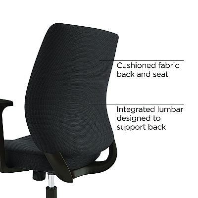 Alera Wessex Ergonomic Fabric Task Chair, Supports Up to 275 lb, 17.13 to 20.83 Seat Height, Black Seat/Back, Black Base (ALEWX4217)