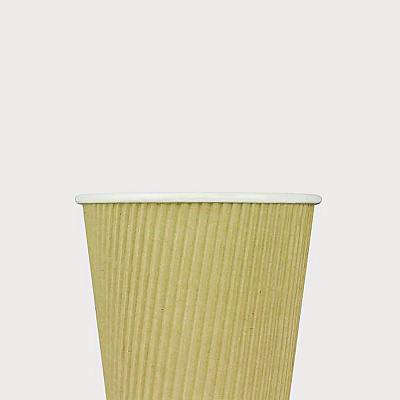 Karat Ripple Hot Cups, 10 oz, Kraft/White, 500/Carton (KRTCKRC510)
