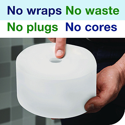Tork OptiServe High-Capacity Coreless Toilet Paper, 2-Ply, White, 1,500 Sheets/Roll, 18 Rolls/Carton (472887)