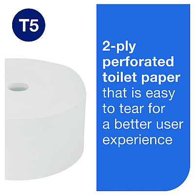 Tork OptiServe High-Capacity Coreless Toilet Paper, 2-Ply, White, 1,500 Sheets/Roll, 18 Rolls/Carton (472887)