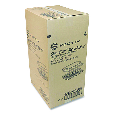 Pactiv Evergreen MealMaster Rib Container, 10 x 7.1 x 2.1, Black/Clear, 90/Carton (PCT0CNC10700DZY)