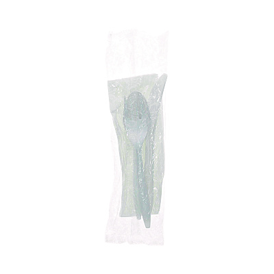 Pactiv Evergreen Fieldware Cutlery, Individually Wrapped, Fork, Knife, Teaspoon, Napkin, White, 250/Carton (PCTFKFSKWNCH)