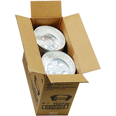 Pactiv Evergreen Aluminum Take-Out Container, 24 oz, 7" Diameter x 1.53"h, Silver, 250/Carton (PCTY52730)