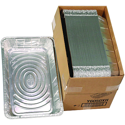 Pactiv Evergreen Aluminum Steam Table Pan, Full-Size Deep, 3.4" Deep, 19.6 x 11.6, 40/Carton (PCTY6050XH)