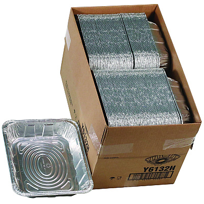 Pactiv Evergreen Aluminum Steam Table Pan, Half-Size Deep, 2.6" Deep, 11.8 x 9.4, 100/Carton (PCTY6132H)