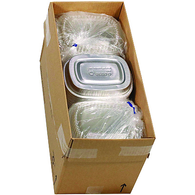 Pactiv Evergreen Classic Carry-Out Container with PET Dome Lid, 22 oz, 8.2 x 6.2 x 1.3, Silver, 100/Carton (PCTY6708PET)