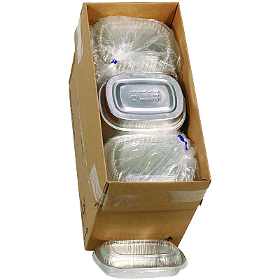 Pactiv Evergreen Classic Carry-Out Container with PET Dome Lid, 22 oz, 8.2 x 6.2 x 1.3, Silver, 100/Carton (PCTY6708PET)