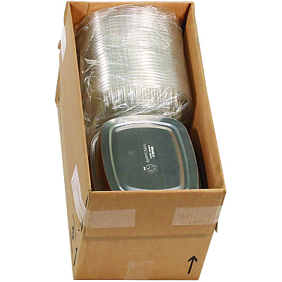 Pactiv Evergreen Classic Carry-Out Container with PET Dome Lid, 46 oz, 9.8 x 7.8 x 1.3, Silver, 50/Carton (PCTY6710PET)