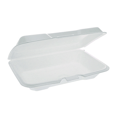 Pactiv Evergreen Conventional Foam Hinged Lid Container, Very Shallow, 9 x 6.5 x 1.3, White, 150/Carton (PCTYTH102070000)
