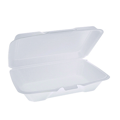 Pactiv Evergreen Conventional Foam Hinged Lid Container, Shallow, 9 x 6.5 x 1.6, White, 150/Carton (PCTYTH102060000)